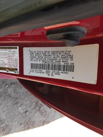Photo 10 from auction – 2004 TOYOTA COROLLA CE with VIN JTDBR32EX42037124