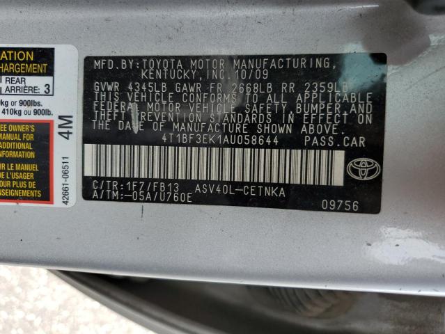 Photo 10 from auction – 2010 TOYOTA CAMRY BASE with VIN 4T1BF3EK1AU058644