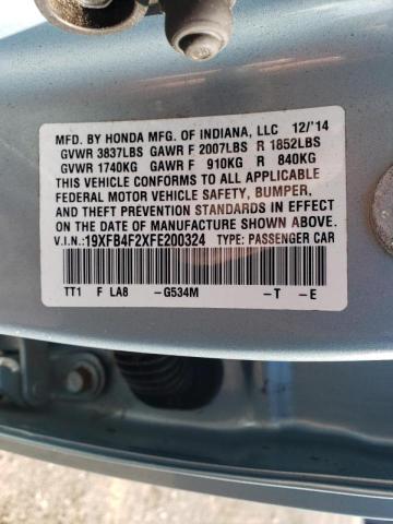Photo 10 from auction – 2015 HONDA CIVIC HYBR with VIN 19XFB4F2XFE200324