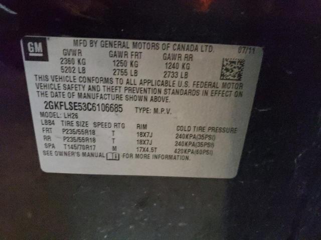 Photo 10 from auction – 2012 GMC TERRAIN SL with VIN 2GKFLSE53C6106685