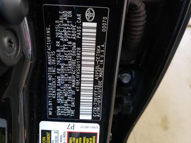 Photo 10 from auction – 2016 TOYOTA CAMRY LE with VIN 4T1BF1FK5GU119828