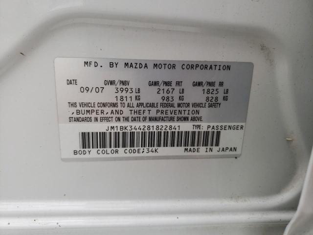 Photo 10 from auction – 2008 MAZDA 3 HATCHBAC with VIN JM1BK344281822841
