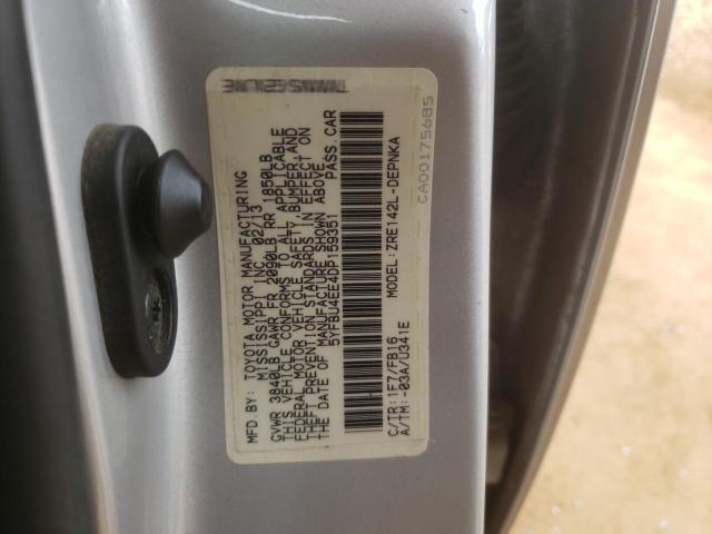 Photo 10 from auction – 2013 TOYOTA COROLLA BA with VIN 5YFBU4EE4DP159351
