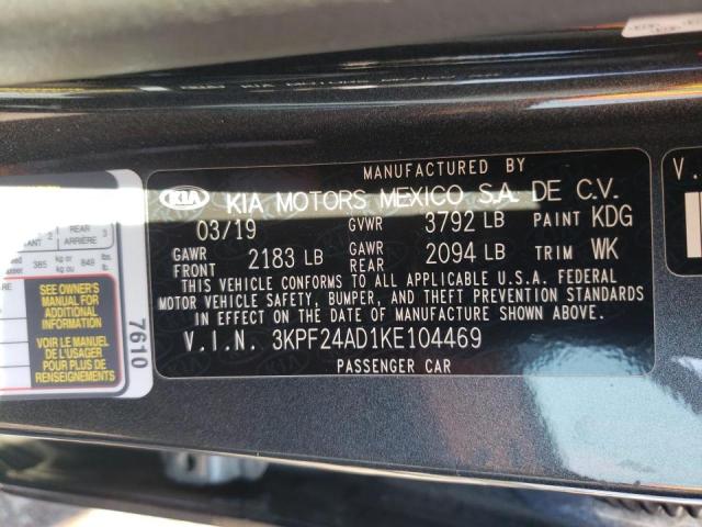 Photo 10 from auction – 2019 KIA FORTE FE with VIN 3KPF24AD1KE104469