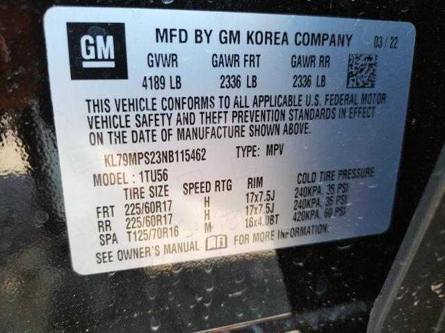 Photo 10 from auction – 2022 CHEVROLET TRAILBLAZE with VIN KL79MPS23NB115462