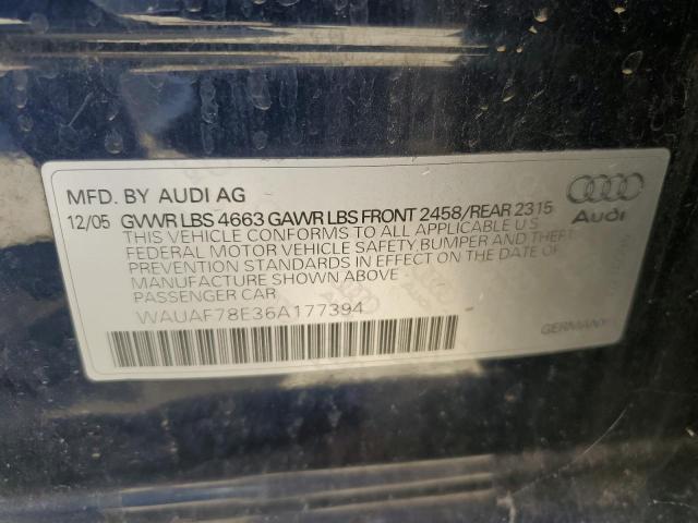 Photo 10 from auction – 2006 AUDI A4 2 TURBO with VIN WAUAF78E36A177394