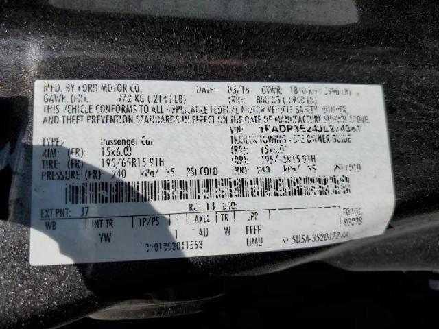 Photo 10 from auction – 2018 FORD FOCUS S with VIN 1FADP3E24JL274381