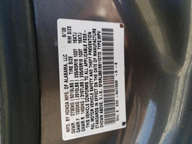 Photo 10 from auction – 2008 HONDA ODYSSEY EX with VIN 5FNRL38618B110772