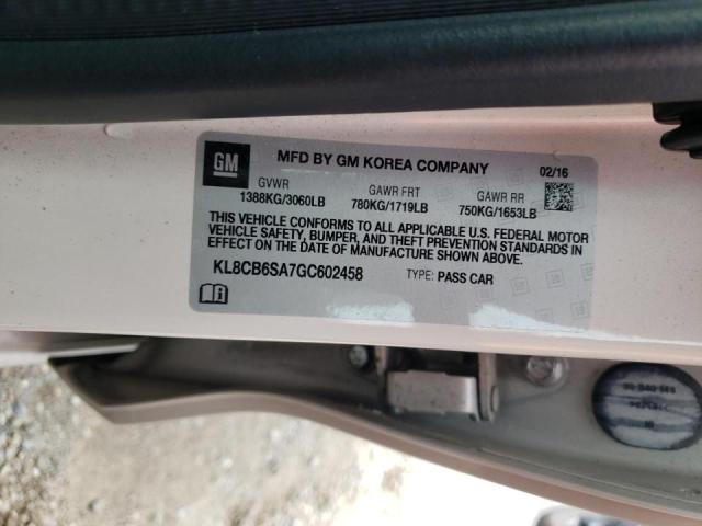 Photo 10 from auction – 2016 CHEVROLET SPARK LS with VIN KL8CB6SA7GC602458