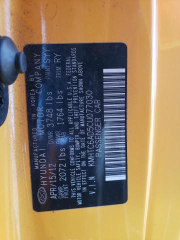 Photo 10 from auction – 2012 HYUNDAI VELOSTER with VIN KMHTC6AD5CU077030
