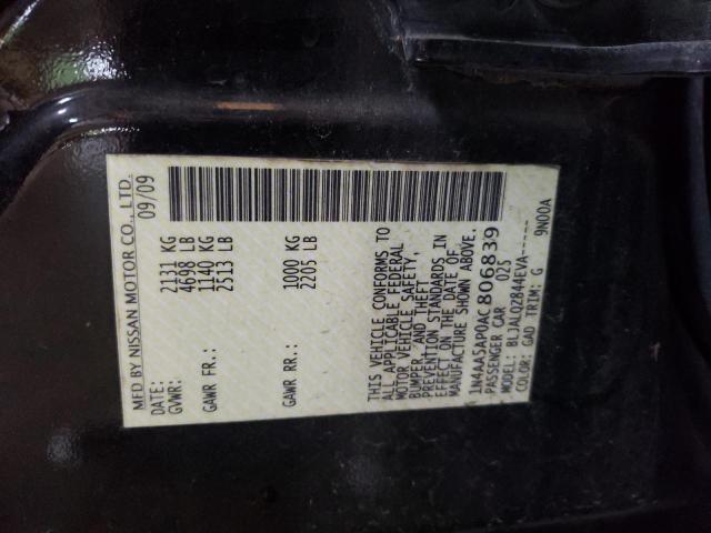 Photo 10 from auction – 2010 NISSAN MAXIMA S with VIN 1N4AA5AP0AC806839