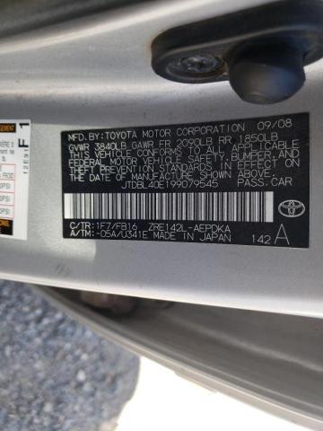 Photo 10 from auction – 2009 TOYOTA COROLLA BA with VIN JTDBL40E199079545