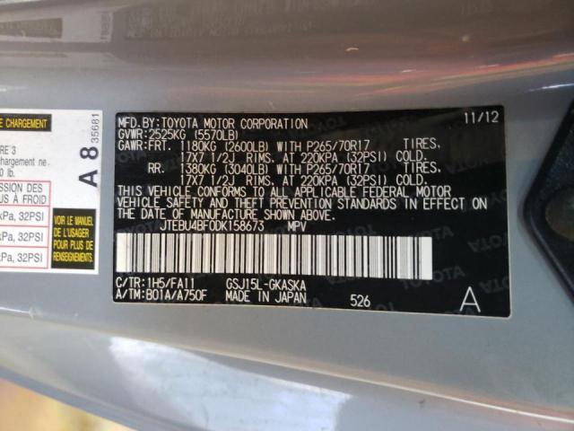Photo 10 from auction – 2013 TOYOTA FJ CRUISER with VIN JTEBU4BF0DK158673