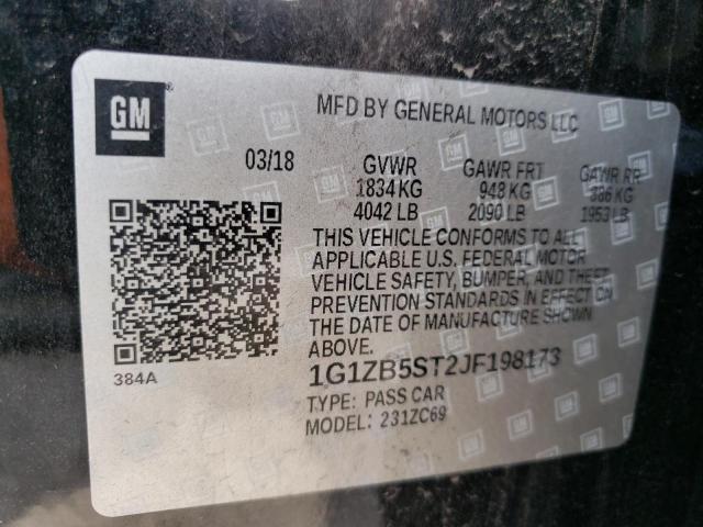 Photo 10 from auction – 2018 CHEVROLET MALIBU with VIN 1G1ZB5ST2JF198173