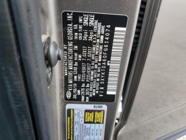 Photo 10 from auction – 2015 KIA SORENTO LX with VIN 5XYKTDA60FG614074