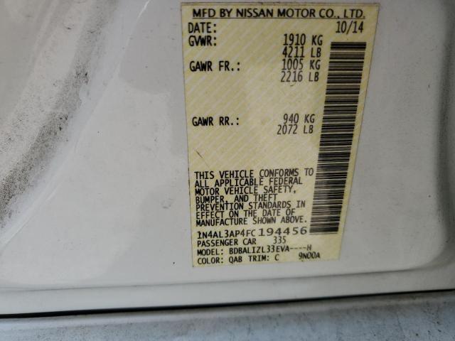 Photo 10 from auction – 2015 NISSAN ALTIMA 2.5 with VIN 1N4AL3AP4FC194456