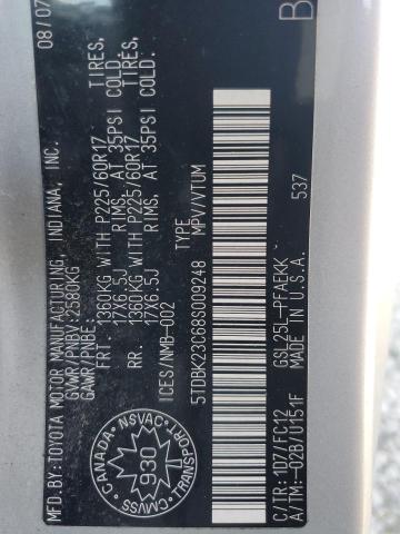 Photo 10 from auction – 2008 TOYOTA SIENNA LE with VIN 5TDBK23C68S009248