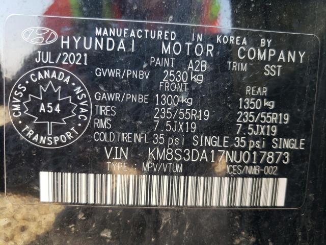 Photo 10 from auction – 2022 HYUNDAI SANTA FE S with VIN KM8S3DA17NU017873