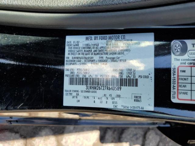 Photo 10 from auction – 2007 LINCOLN MKZ with VIN 3LNHM26T27R640589