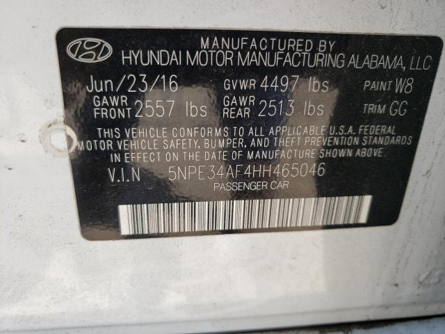Photo 10 from auction – 2017 HYUNDAI SONATA SPO with VIN 5NPE34AF4HH465046