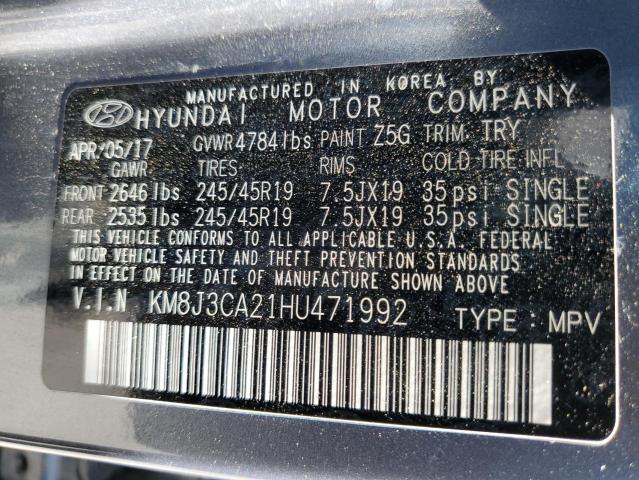 Photo 10 from auction – 2017 HYUNDAI TUCSON LIM with VIN KM8J3CA21HU471992
