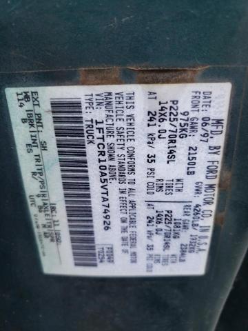 Photo 10 from auction – 1997 FORD RANGER with VIN 1FTCR10A5VTA74926
