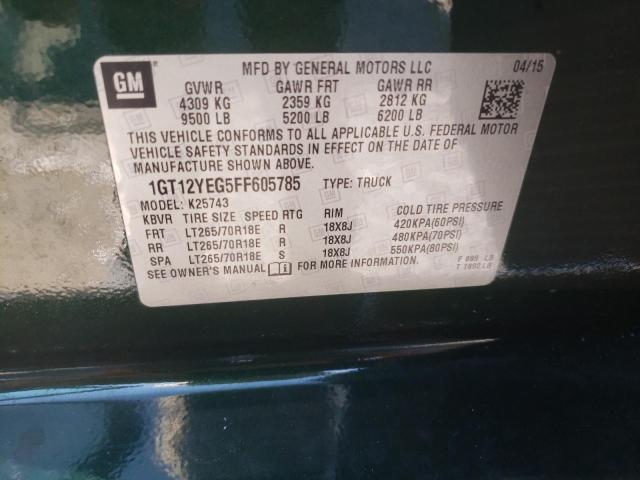 Photo 10 from auction – 2015 GMC SIERRA K25 with VIN 1GT12YEG5FF605785