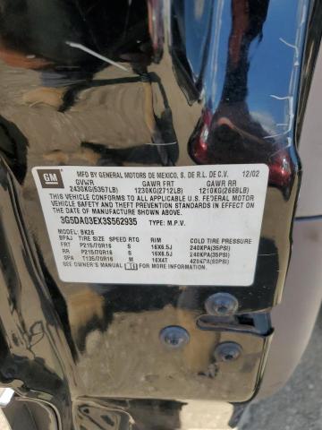 Photo 10 from auction – 2003 BUICK RENDEZVOUS with VIN 3G5DA03EX3S562935