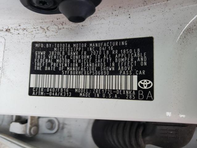 Photo 10 from auction – 2016 TOYOTA COROLLA L with VIN 5YFBURHEXGP506890