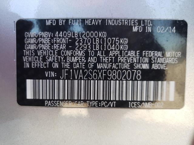 Photo 10 from auction – 2015 SUBARU WRX with VIN JF1VA2S6XF9802078