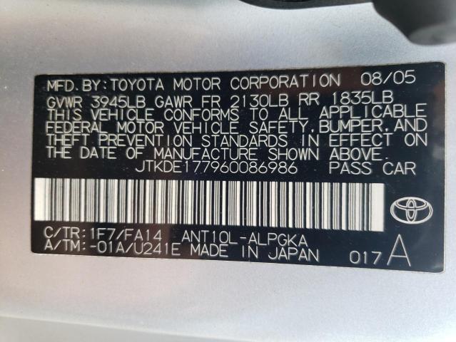 Photo 10 from auction – 2006 TOYOTA SCION TC with VIN JTKDE177960086986