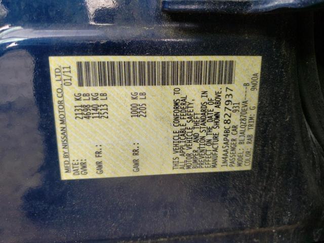 Photo 10 from auction – 2011 NISSAN MAXIMA S with VIN 1N4AA5AP4BC827937