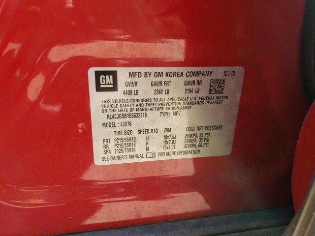 Photo 10 from auction – 2014 BUICK ENCORE with VIN KL4CJGSB1EB632416