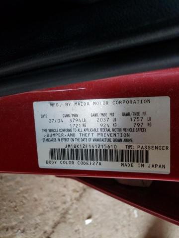 Foto 10 de la subasta – 2004 MAZDA 3 I con VIN JM1BK12F141215610