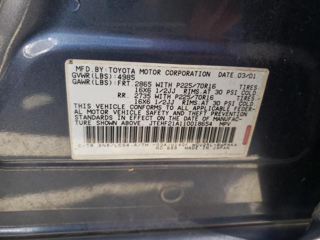 Photo 10 from auction – 2001 TOYOTA HIGHLANDER with VIN JTEHF21A110018654