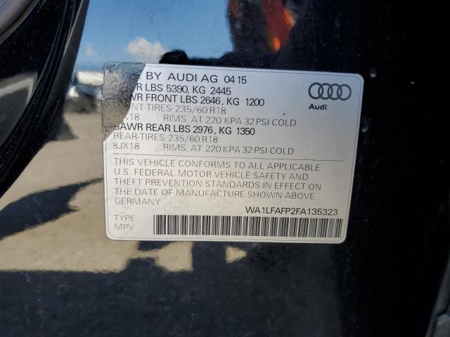 Photo 10 from auction – 2015 AUDI Q5 PREMIUM with VIN WA1LFAFP2FA135323