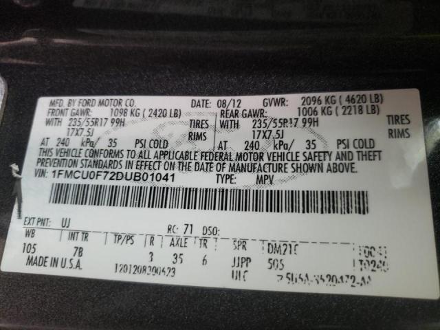 Photo 10 from auction – 2013 FORD ESCAPE S with VIN 1FMCU0F72DUB01041