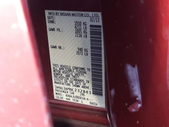 Photo 10 from auction – 2013 NISSAN ALTIMA 2.5 with VIN 1N4AL3AP9DC232843