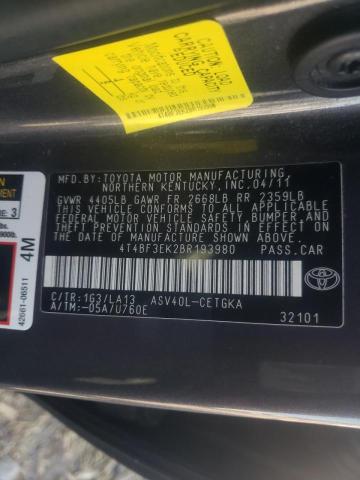 Photo 10 from auction – 2011 TOYOTA CAMRY BASE with VIN 4T4BF3EK2BR193980