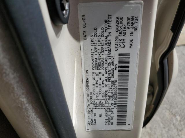 Photo 10 from auction – 2003 LEXUS GX 470 with VIN JTJBT20X530007701