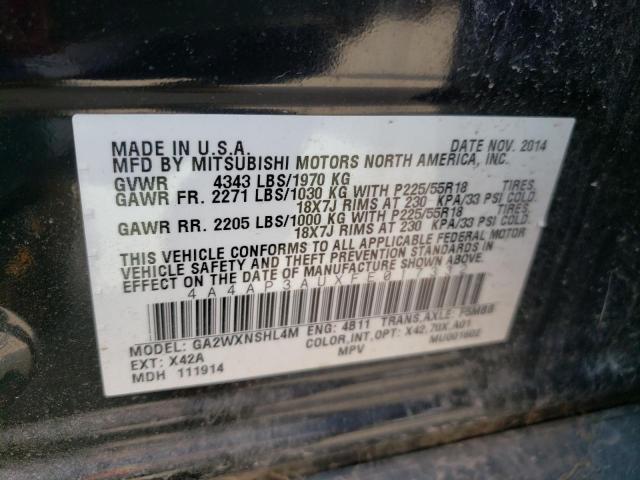 Photo 10 from auction – 2015 MITSUBISHI OUTLANDER with VIN 4A4AP3AUXFE017332