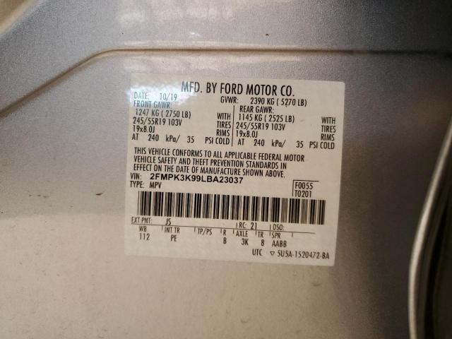 Photo 10 from auction – 2020 FORD EDGE TITAN with VIN 2FMPK3K99LBA23037