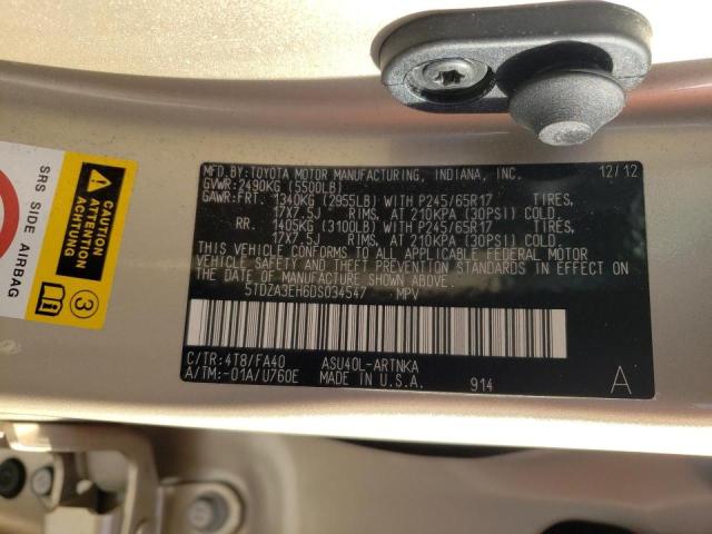 Photo 10 from auction – 2013 TOYOTA HIGHLANDER with VIN 5TDZA3EH6DS034547