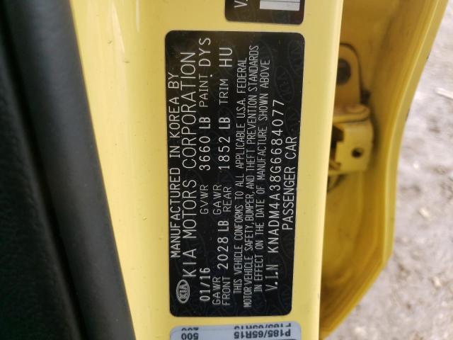 Photo 10 from auction – 2016 KIA RIO LX with VIN KNADM4A38G6684077