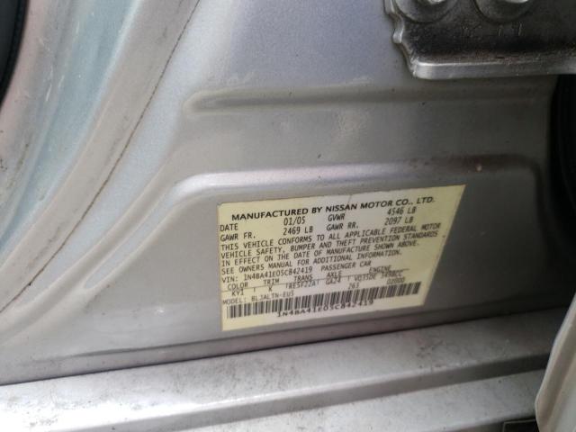 Photo 10 from auction – 2005 NISSAN MAXIMA SE with VIN 1N4BA41E05C842419