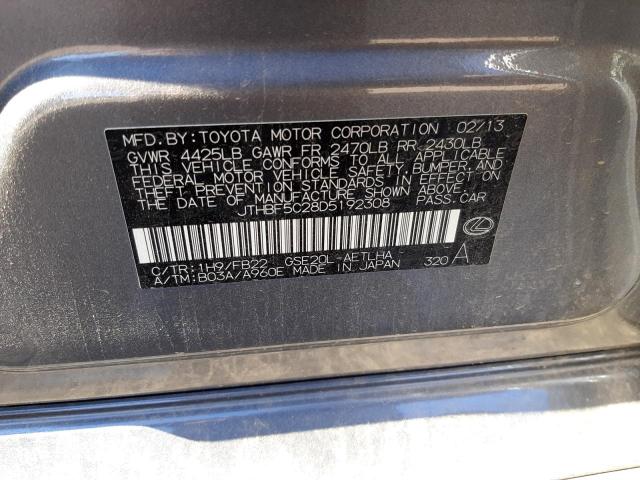 Photo 10 from auction – 2013 LEXUS IS 250 with VIN JTHBF5C28D5192308