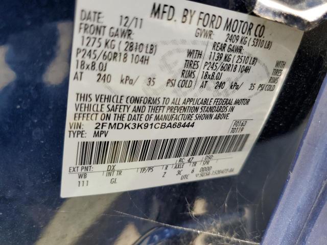 Photo 10 from auction – 2012 FORD EDGE LIMIT with VIN 2FMDK3K91CBA68444