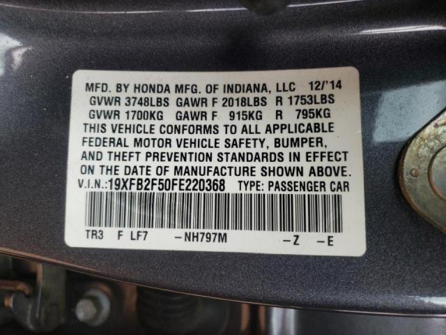 Photo 10 from auction – 2015 HONDA CIVIC LX with VIN 19XFB2F50FE220368
