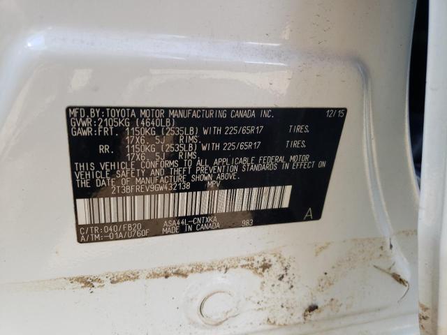 Photo 10 from auction – 2016 TOYOTA RAV 4 with VIN 2T3BFREV9GW432138