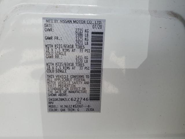 Photo 10 from auction – 2020 NISSAN PATHFINDER with VIN 5N1DR2BM2LC622746